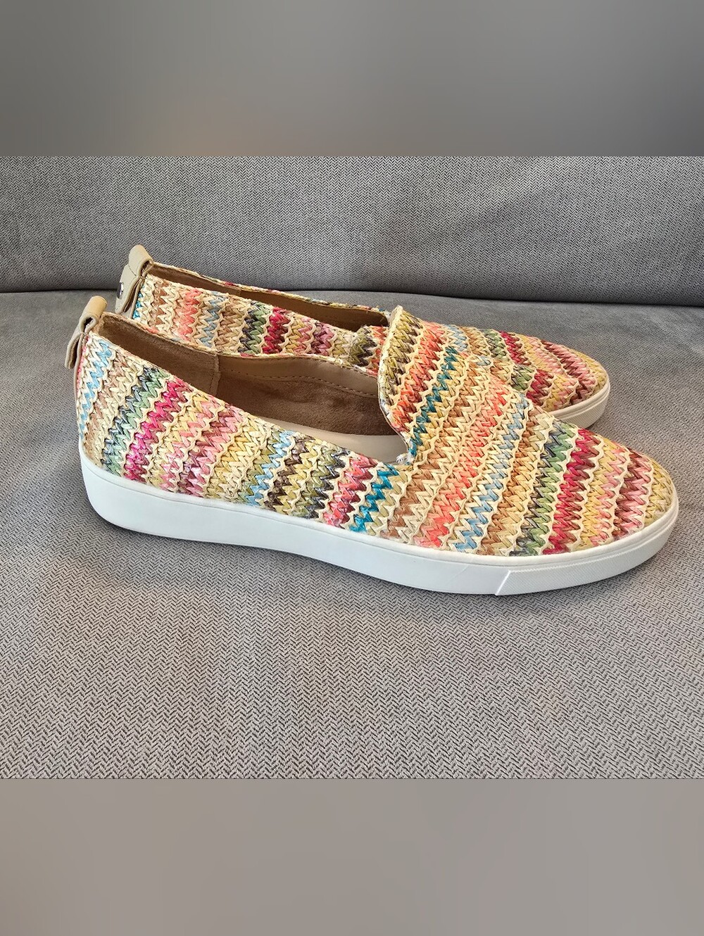 NWOB Kelly & Katie Woven Multicolor Slip-On Sneakers - 8